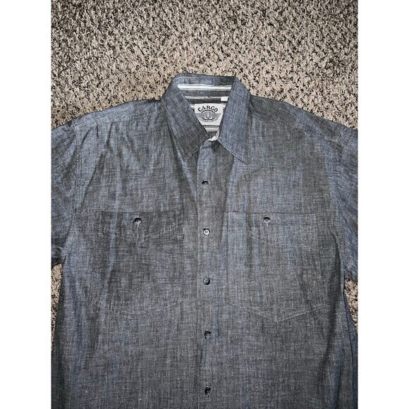 Cargo gray short sleeve button down men’s shirt‎ size large - Picture 2 of 6